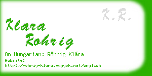klara rohrig business card